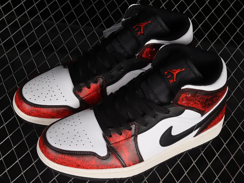 All categories Air Jordan Jordan series basketball shoes Air Jordan 1 Mid Air Jordan 1 Mid "Wear-Away" AJ Joe 1 Chicago distressed Chinese basketball shoes DV9565-006